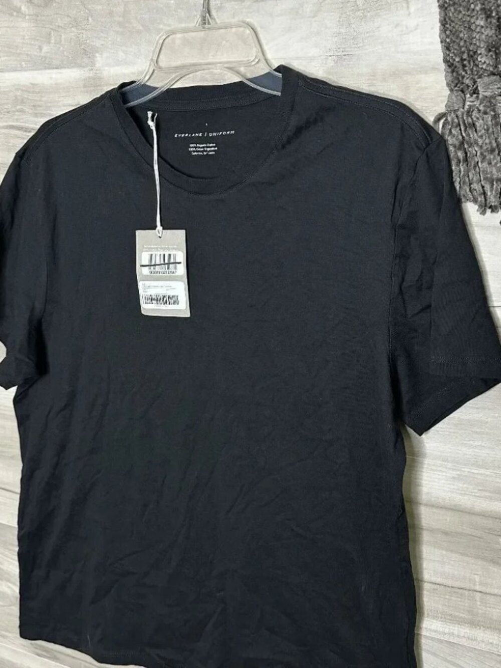 Everlane Mens Black Soft Organic Cotton Crewneck Lightweight T-Shirt - Picture 6 of 7